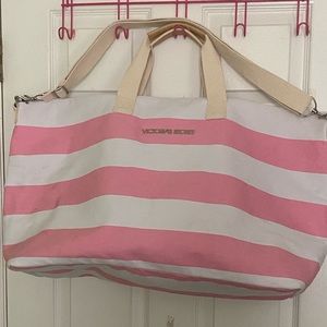 Victorias Secret Large Striped Tote Bag